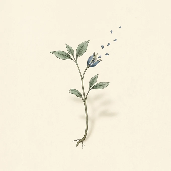 「ことば」の“芽”をあらわす水彩イラスト